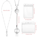 QD-2451 Multifunctional Metal Bead Chain Retractable Pulling Buckle ID Card Holder(Silver)