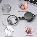 QD-2451 Multifunctional Metal Bead Chain Retractable Pulling Buckle ID Card Holder(Silver)