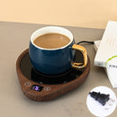 DS1290 Thermostatic Coaster Adjustable Thermos Cup Mat, Plug Type: US Plug (Wood Grain)