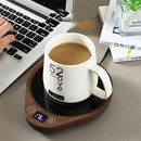DS1290 Thermostatic Coaster Adjustable Thermos Cup Mat, Plug Type: UK Plug (Wood Grain)