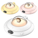 Cartoon Heated Cup Pad UFO Insulated And Constant Temperature Coaster with Night Light, US Plug(Yellow)