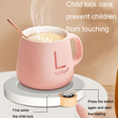 220V Home Thermostatic Coaster Timing Digital Display Warm Coaster, US Plug(Pink)