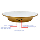 32cm Electric Turntable for Photography With Speed Direction Adjustment, Color: White Mirror