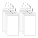 6 PCS QD-2501 Stainless Steel Key Ring Transparent PVC Luggage Tag(18.5x9cm)