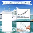 6 PCS QD-2501 Stainless Steel Key Ring Transparent PVC Luggage Tag(18.5x9cm)