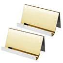 2 PCS ZT7414 304 Stainless Steel Mirror Desktop Name Card Storage Rack(Gold)