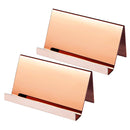 2 PCS ZT7414 304 Stainless Steel Mirror Desktop Name Card Storage Rack(Rose Gold)