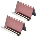 2 PCS ZT7414 304 Stainless Steel Mirror Desktop Name Card Storage Rack(Wine Red)