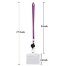 3 PCS TZ-003 Transparent PVC Horizontal ID Card Holder Badge(Horizontal Purple)