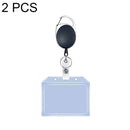 2 PCS Multifunctional Retractable Waterproof Card Case Keychain Ring Card Sleeve(Horizontal)