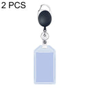 2 PCS Multifunctional Retractable Waterproof Card Case Keychain Ring Card Sleeve(Vertical)
