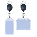 2 PCS Multifunctional Retractable Waterproof Card Case Keychain Ring Card Sleeve(Horizontal)