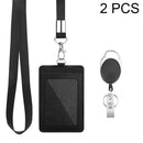 2 Sets ZT-6330 3 in 1 PU Leather ID Card Retractable Buckle Halter Protective Case