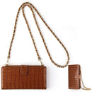 Chain Bag Coin Bag Crossbody Long Mini Shoulder Phone Bag(Caramel)