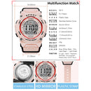 SYNOKE 9810 Multifunctional Luminous Waterproof Student Sports Watch(Smog Blue)