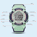 SYNOKE 9810 Multifunctional Luminous Waterproof Student Sports Watch(Matcha Green)