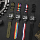 SYNOKE 9619C Nylon Canvas Strap Three-Ring Buckle Vintage Electronic Luminous Watch(Green)