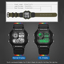 SYNOKE 9619C Nylon Canvas Strap Three-Ring Buckle Vintage Electronic Luminous Watch(Green)