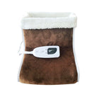 Plug-in High-top Electric Foot Warmer Heated Foot Warmer Boots UK Plug 240V(Brown)