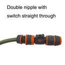 3PCS Double Nipple Wrap With Switch Double Pass Standard Direct Connect With Valve Fast Connection(Black)