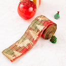 2 PCS 5m x 6cm Christmas Imitation Hemp Ribbon Gift Decoration Ribbon(H-Red and Green Plaid)