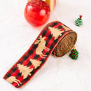 2 PCS 5m x 6cm Christmas Imitation Hemp Ribbon Gift Decoration Ribbon(I-Red and Black Plaid)