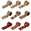 2 PCS 5m x 6cm Christmas Imitation Hemp Ribbon Gift Decoration Ribbon(D-Christmas Tree)