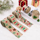 2 PCS 5m x 6cm Christmas Imitation Hemp Ribbon Gift Decoration Ribbon(I-Red and Black Plaid)