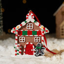 RRW130 Christmas Decorative Christmas Tree Resin Pendant Party Decorations(Gingerbread House)
