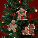 RRW130 Christmas Decorative Christmas Tree Resin Pendant Party Decorations(Gingerbread House)