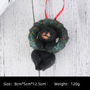 RRW130 Christmas Decorative Christmas Tree Resin Pendant Party Decorations(Black Bear)