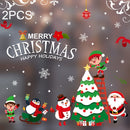2PCS HY001 Christmas Window Dressing Electrostatic Window Stickers