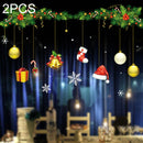 2PCS HY58 Christmas Window Dressing Electrostatic Window Stickers
