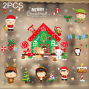 2PCS HY93 Christmas Window Dressing Electrostatic Window Stickers