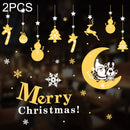 2PCS HY98 Christmas Window Dressing Electrostatic Window Stickers