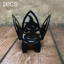 2PCS Halloween Iron Art Folding Candlestick Layout Ornaments(Pumpkin)