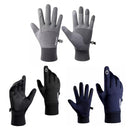 1 Pair With Velvet Waterproof Outdoor Cycling Cold and Wind-proof Warm Gloves, Size: One Size(Gray)