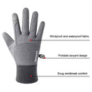 1 Pair With Velvet Waterproof Outdoor Cycling Cold and Wind-proof Warm Gloves, Size: One Size(Gray)
