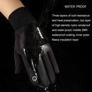 1 Pair With Velvet Waterproof Outdoor Cycling Cold and Wind-proof Warm Gloves, Size: One Size(Gray)