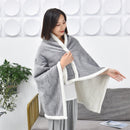 80x130cm Flannel Thickened Embossed Shawl Blanket Office Air Conditioning Blanket(Misty Blue)