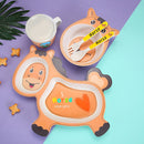 HY-033 Bamboo Fiber Children Tableware Set Baby Compartment Dinner Plate(Pony)