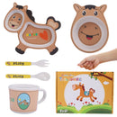 HY-033 Bamboo Fiber Children Tableware Set Baby Compartment Dinner Plate(Pony)