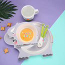 HY-033 Bamboo Fiber Children Tableware Set Baby Compartment Dinner Plate(Elephant)