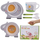 HY-033 Bamboo Fiber Children Tableware Set Baby Compartment Dinner Plate(Elephant)