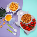 HY-033 Bamboo Fiber Children Tableware Set Baby Compartment Dinner Plate(Elephant)