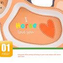 HY-033 Bamboo Fiber Children Tableware Set Baby Compartment Dinner Plate(Pony)