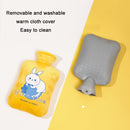 Cartoon Velvet Cover Thickened Explosion-Proof PVC Water-Filled Hot Water Bag, Color: 2000ML Milky White