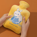 Cartoon Velvet Cover Thickened Explosion-Proof PVC Water-Filled Hot Water Bag, Color: 2000ML Milky White