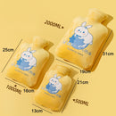 Cartoon Velvet Cover Thickened Explosion-Proof PVC Water-Filled Hot Water Bag, Color: 2000ML Light Green