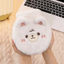 Cute Cartoon Plush Hot Water Bags Large Capacity Hand Warmers(White)